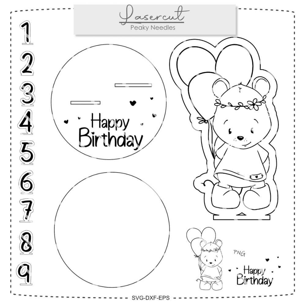 Bild 1 von Birthday Maus Geburtstagsaufsteller Lasercut  