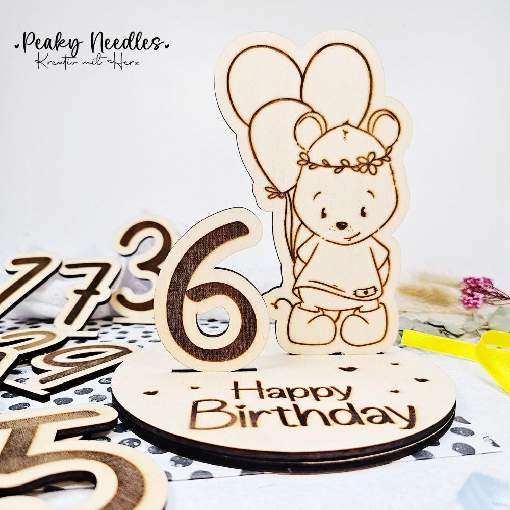 Bild 1 von Birthday Maus Geburtstagsaufsteller Lasercut  