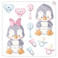 Bild 2 von Baby Pinguine DigiStamp inkl. Digipaper