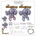 Fledermaus Rosa & Blue DigiStamp