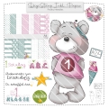 1. Klasse girly Bärchen DigiStamp inkl. Digipaper