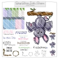 Fledermaus Rosa & Blue Digistamp inkl. Digipaper